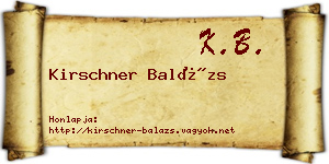 Kirschner Balázs névjegykártya
